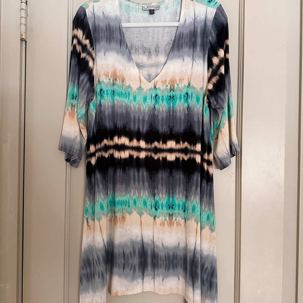 Tie-Dye V-Neck Swim Coverup